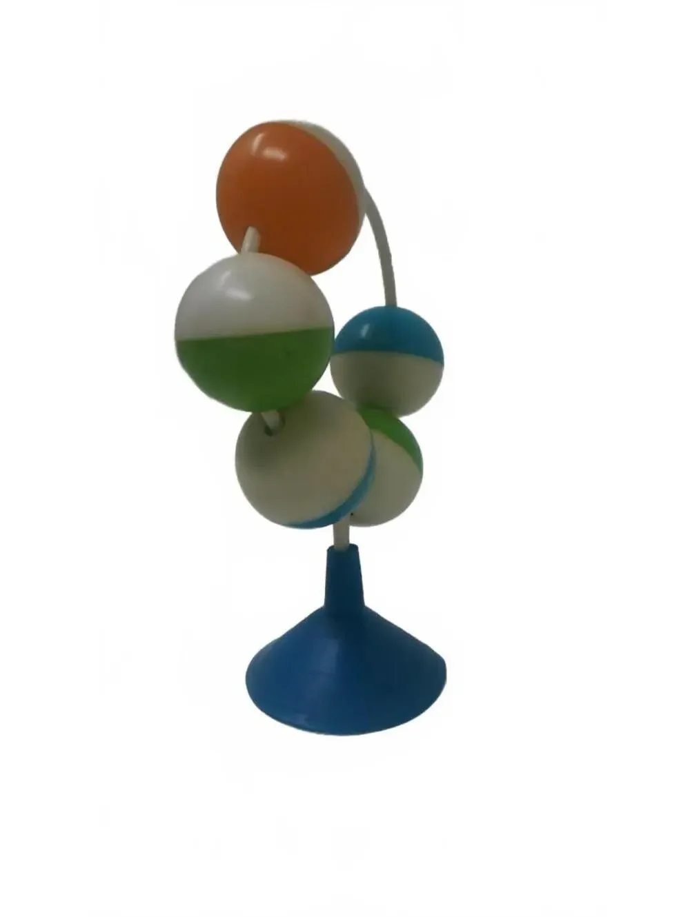 Vintage 1980s plastic Suction Cup High Chair Toy Spinning Bead Arch Table Rattle